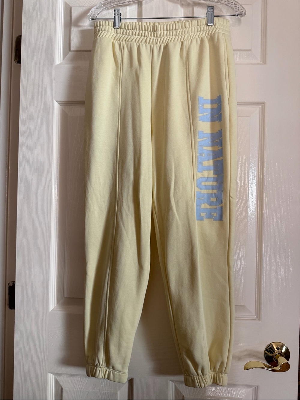 Women’s Cream Yellow Graphic Sweatpants - 'In Nature'